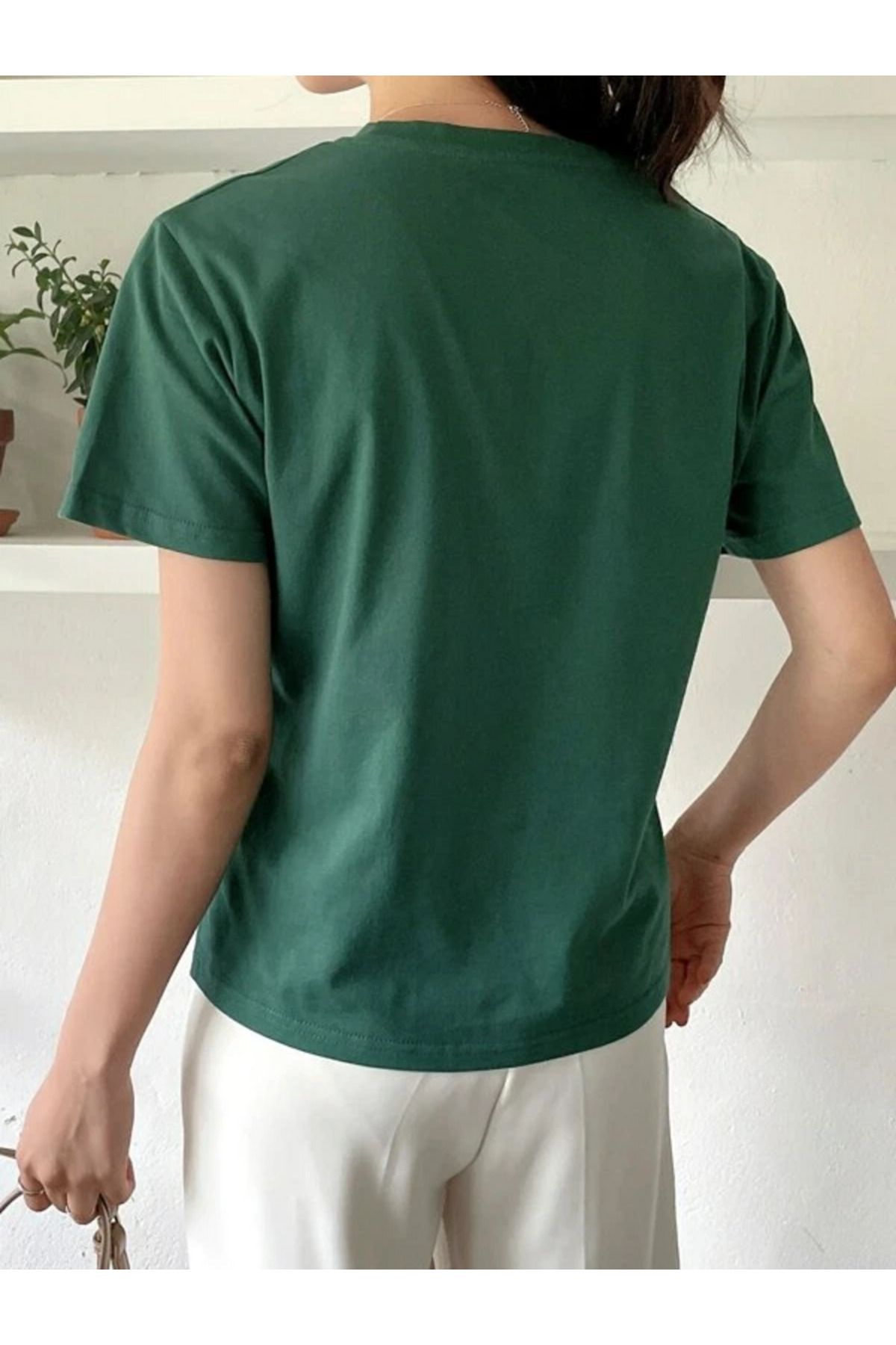 zumrut yeşil sunshine baskılı Oversize T-shirt