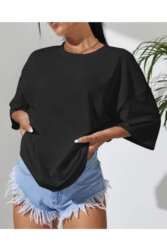 Duz Siyah Oversize T-shirt