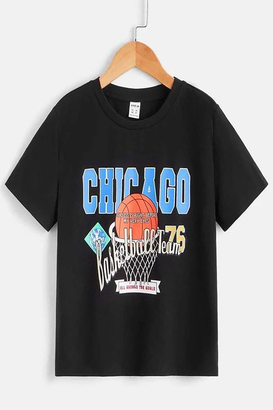 Chicago Baskılı Sıyah T-shirt silinecek