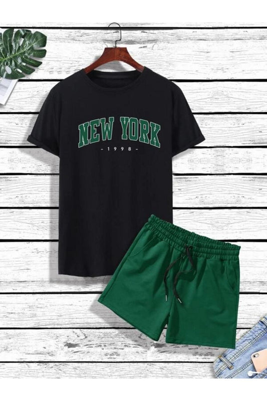 Yeşıl Şortlu Newyork Baskılı Takım