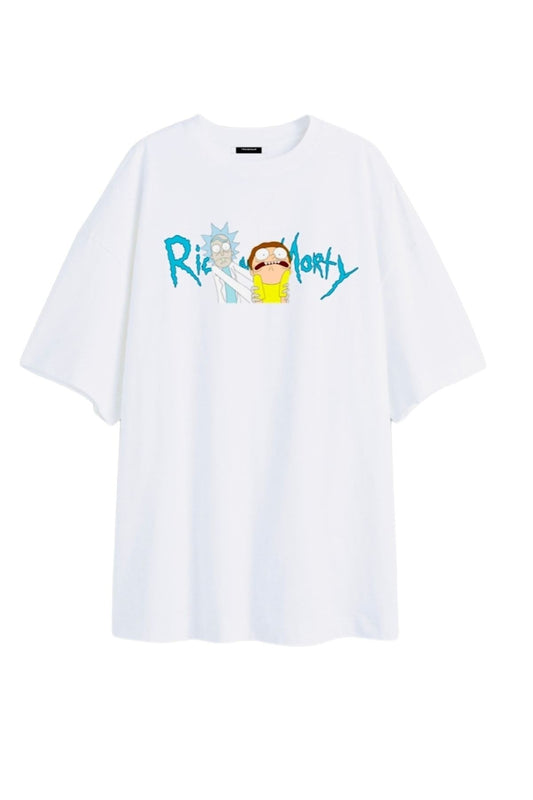 Rick&morty Baskılı Beyaz Tişort