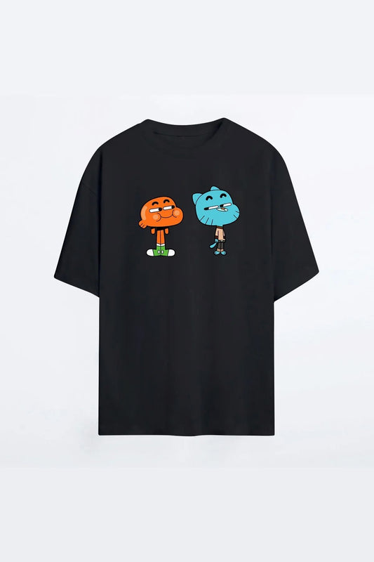 Gumball Ve Darwin Baskılı Tişort