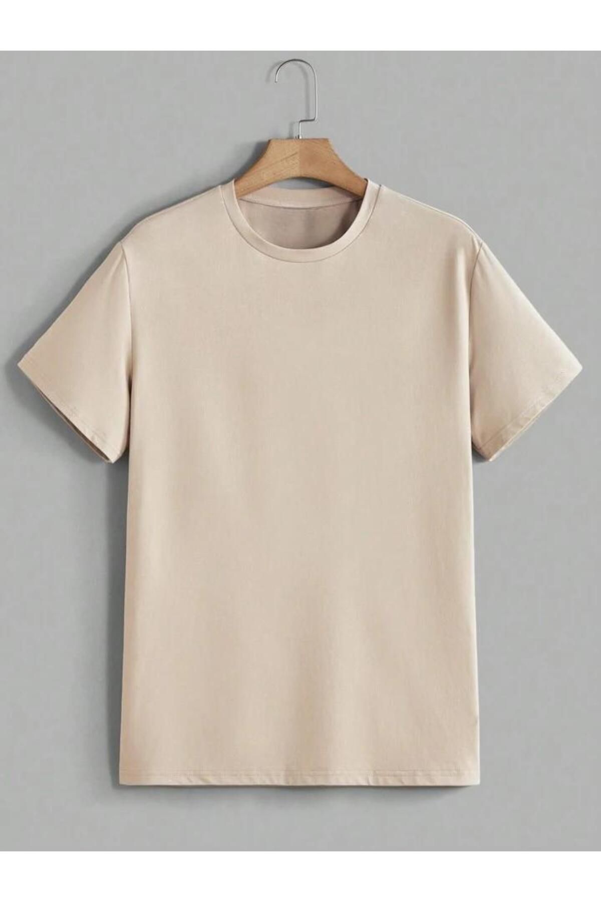 3'lu Saks Bej Ve Beyaz Oversize Unisex Tişört