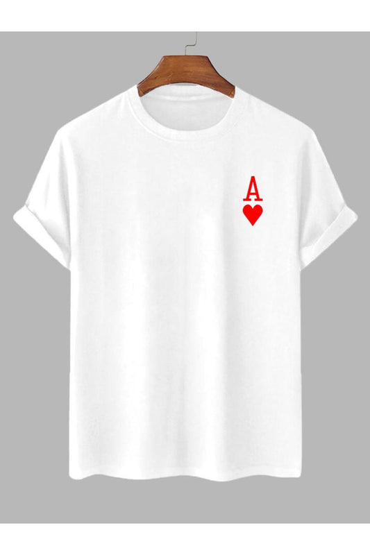 kupa baskılı beyaz Oversize T-shirt