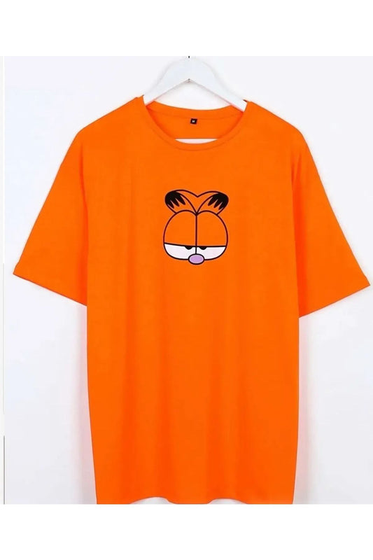 Garfield Baskılı Turuncu Tişort