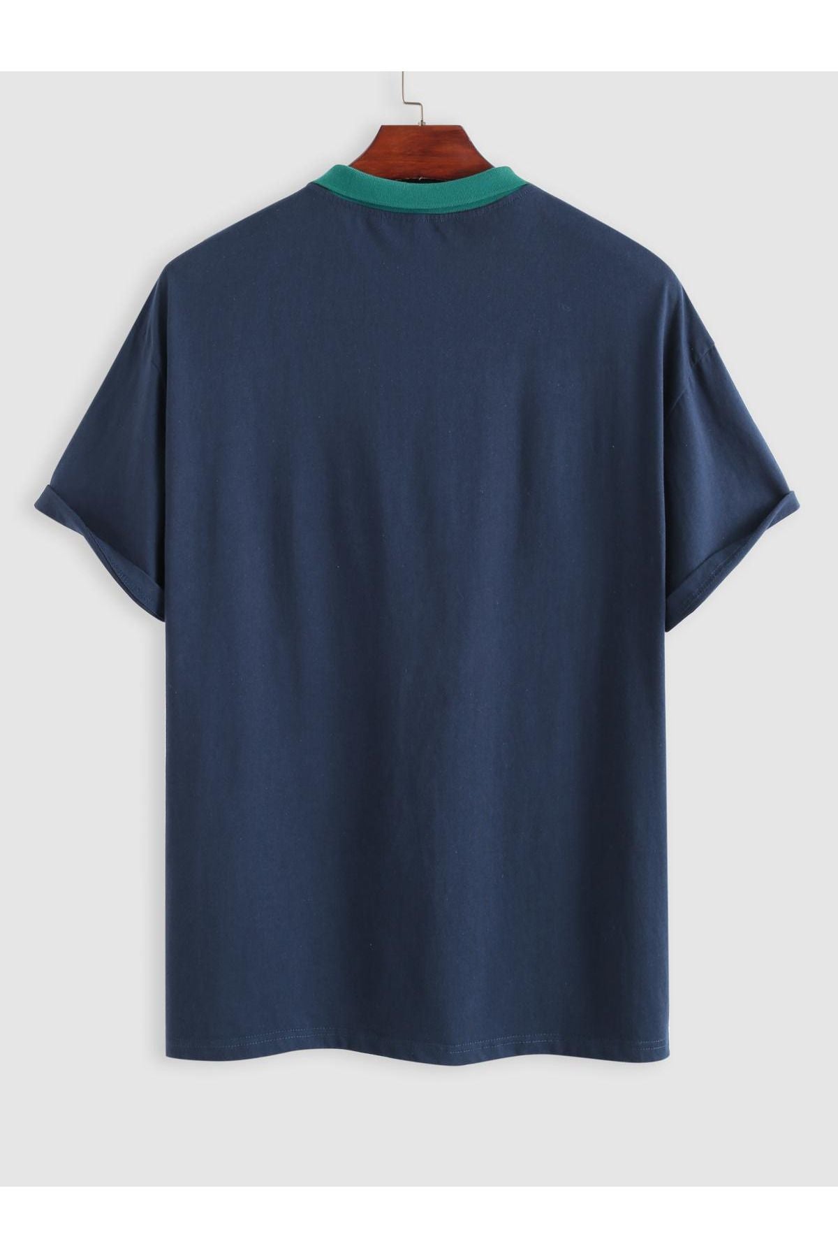 yeşil california baskılı lacivert Oversize T-shirt