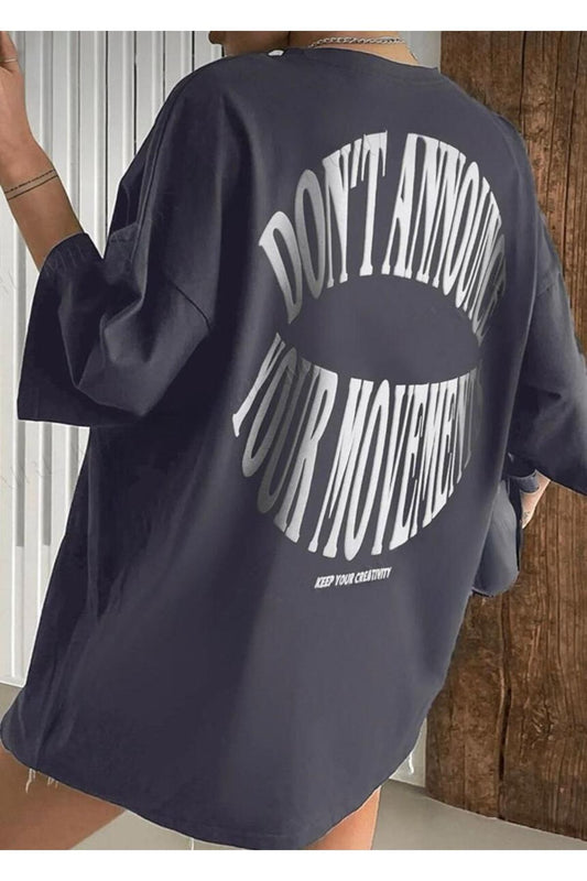 Fume Dont Baskılı Oversize T-shirt