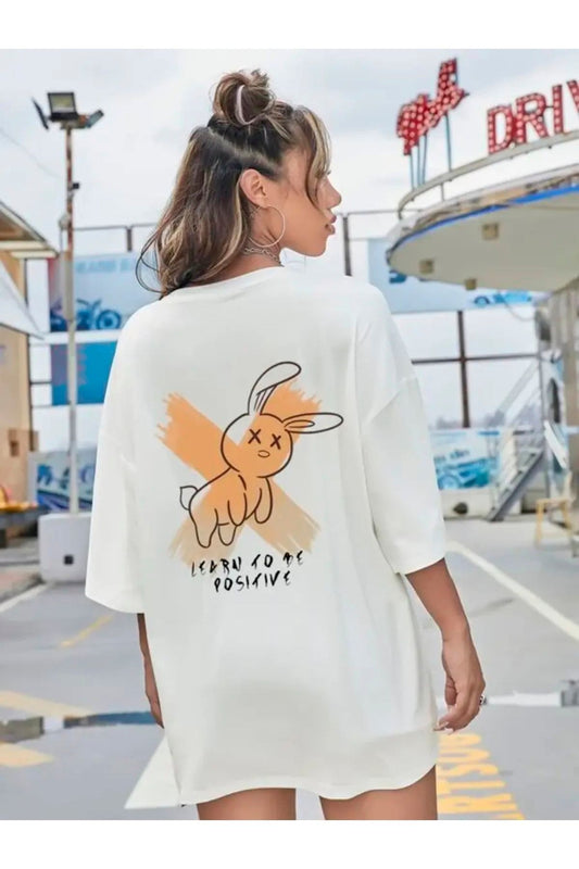 Positive Sırt Baskı Beyaz T-shirt