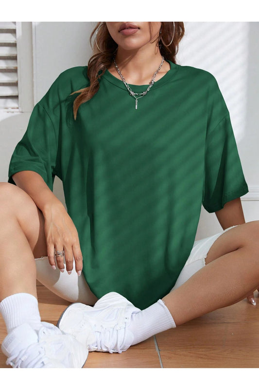 Duz zumrut yeşil Oversize unisex T-shirt