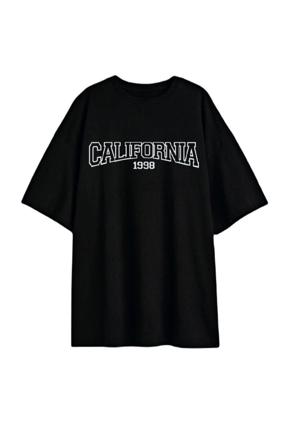 California Baskılı Sıyah Tişort