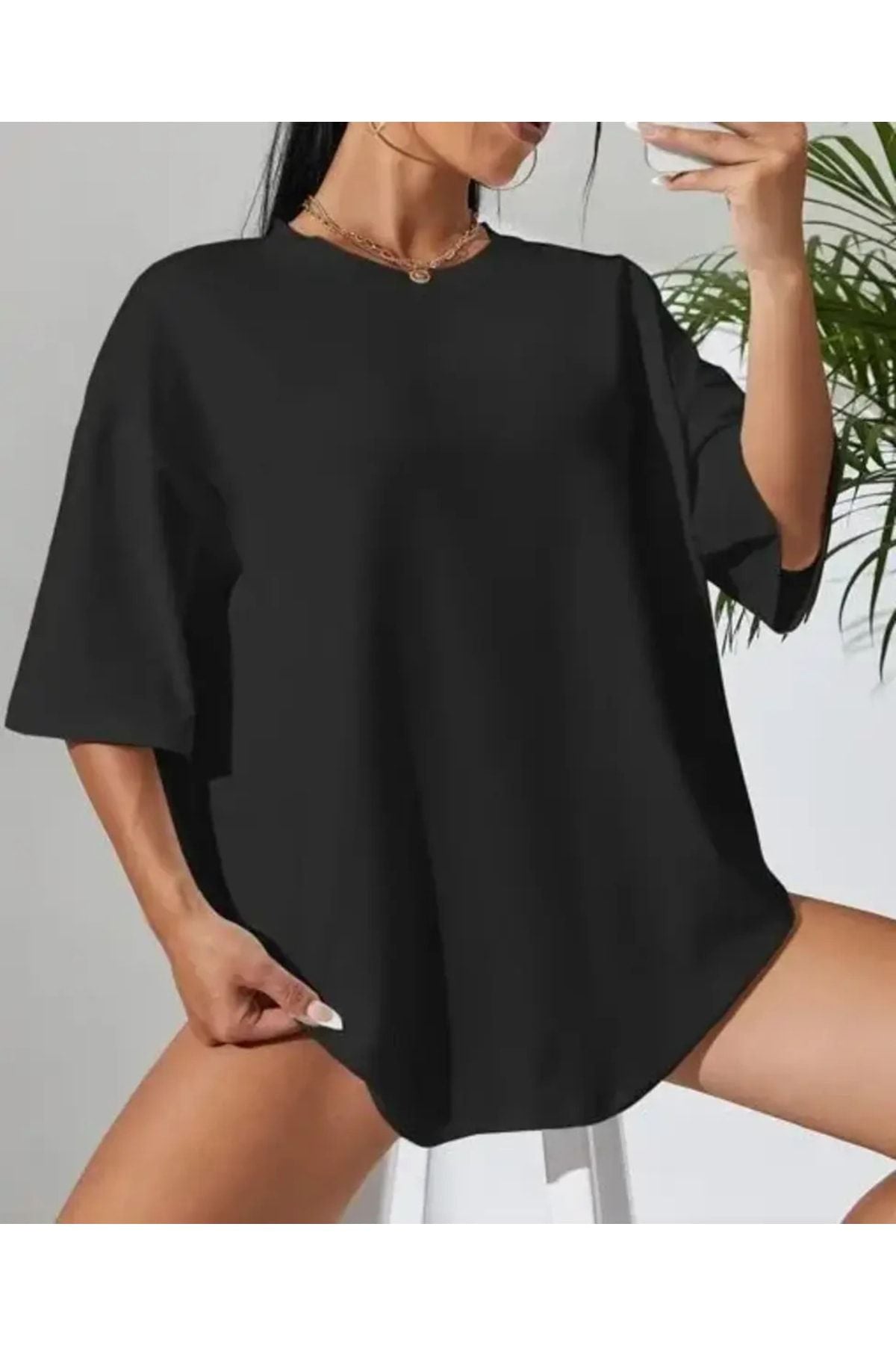 Duz Siyah Oversize T-shirt